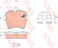 Trw gdb1629 klocki hamulcowe mercedes w169 a-klasa 04- a150-a1, mercedes-benz klasa a (w169)