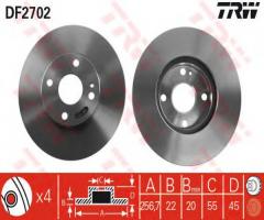 Trw df2702 tarcza hamulcowa mazda 323 89-99, mazda 323 s iv (bg)