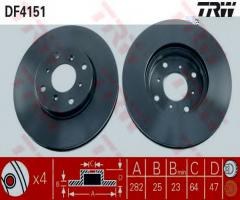 Trw df4151 tarcza hamulcowa honda accord 98-02, honda accord vi (cg, ck)