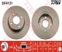 Trw df4131 tarcza hamulcowa opel agila 00-, opel agila (a) (h00), suzuki wagon r+ (mm)