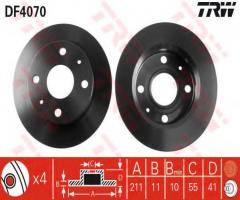 Trw df4070 tarcza hamulcowa daihatsu cuore 98-, daihatsu cuore vi (l7_)