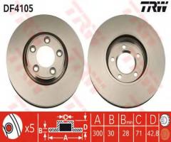 Trw df4105 tarcza hamulcowa jaguar s-type 99-08, jaguar s-type (ccx), lincoln ls