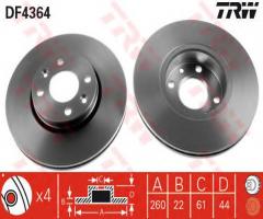 Trw df4364 tarcza hamulcowa renault clio iii 05 -, dacia logan mcv (ks_), nissan note (e11)