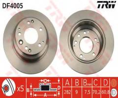 Trw df4005 tarcza hamulcowa honda legend 91-98 tył, acura legend, honda legend ii (ka7)