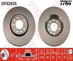 Trw df4265s tarcza hamulcowa opel vectra c 02-08, cadillac bls, opel vectra c, saab 9-3 (ys3f)