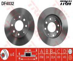 Trw df4032 tarcza hamulcowa mitsubishi space wagon 91-98, hyundai santamo, kia joice