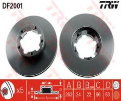 Trw df2001 tarcza hamulcowa nissan trade 97-, nissan trade platforma / podwozie