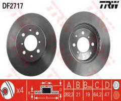 Trw df2717 tarcza hamulcowa honda concerto 89-95, honda concerto (hw), rover 200 hatchback (xw)