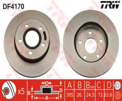 Trw df4170 tarcza hamulcowa jeep grand cherokee 99-, jeep cherokee (xj)