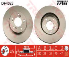 Trw df4028 tarcza hamulcowa honda hr-v 99-05, honda shuttle (ra)