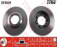 Trw df4029 tarcza hamulcowa opel frontera 95-04 (+abs), isuzu trooper