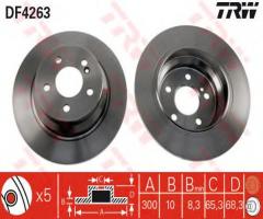 Trw df4263 tarcza hamulcowa mercedes, w211 e-klasa 02-09 tył, mercedes-benz cls (c218)