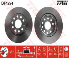 Trw df4294 tarcza hamulcowa vw golf v 03 -, audi a3 kabriolet (8p7), seat leon (1p1)