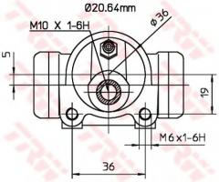 Trw bwf279 cylinderek hamulcowy fiat fiorino 93-01, fiat fiorino (147)