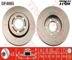 Trw df4065 tarcza hamulcowa vw golf iv 97-03 tył, audi tt (8n3), seat leon (1m1)