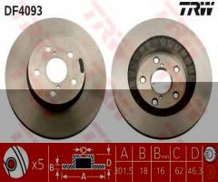 Trw df4093 tarcza hamulcowa toyota rav4 94-00, toyota rav 4 i (sxa1_)