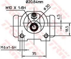 Trw bwf311 cylinderek hamulcowy fiat punto 93-99, fiat punto (176), lancia y10 (156)