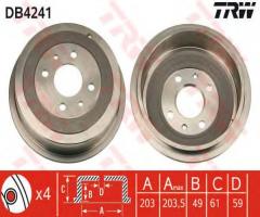 Trw db4241 bęben hamulcowy alfa romeo 145,146 97-00, alfa romeo 145 (930)