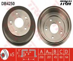 Trw db4250 bęben hamulcowy honda hr-v 99-06, honda hr-v (gh)