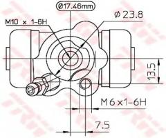 Trw bwa155 cylinderek hamulcowy toyota yaris 99-05 prawy tył, daihatsu sirion (m3_), subaru justy iv