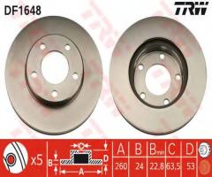 Trw df1648 tarcza hamulcowa ford scorpio 84-91, ford scorpio i (gae, gge), tvr 350 coupe