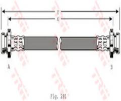 Trw pha213 przewód hamulcowy giętki nissan micra 92-03 tył, nissan micra ii (k11)
