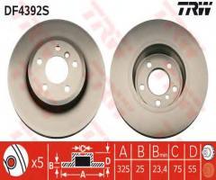 Trw df4392s tarcza hamulcowa bmw x3 e83 03-10, bmw x3 (e83)