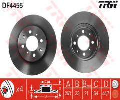 Trw df4455 tarcza hamulcowa honda civic 02-05 1,7ctdi, honda civic vii hatchback (eu, ep, ev)