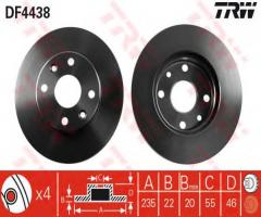 Trw df4438 tarcza hamulcowa kia rio 00-02, kia rio sedan (dc_)