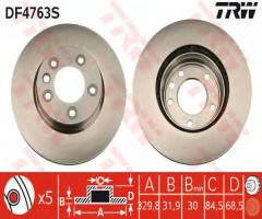 Trw df4763s tarcza hamulcowa vw touareg 03-prawy przód, porsche cayenne (955), vw touareg (7p5)