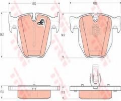 Trw gdb1727 klocki hamulcowe bmw 5 e60 03- tył, bmw 5 (e60)