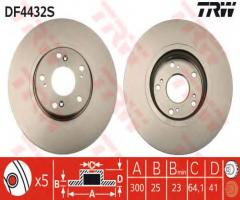 Trw df4432s tarcza hamulcowa honda accord 03-08, honda accord vii (cl)
