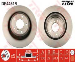 Trw df4461s tarcza hamulcowa bmw 3 e90 05-tył wentylowana, bmw 3 (e91) touring 