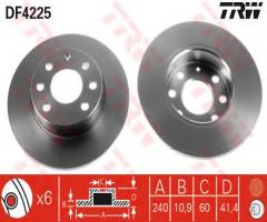 Trw df4225 tarcza hamulcowa opel corsa c 00-06, opel corsa c (f08, f68)
