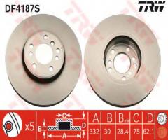 Trw df4187s tarcza hamulcowa bmw x5 e53 00-07, bmw x5 (e53)