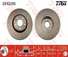 Trw df4229s tarcza hamulcowa renault laguna 01-07, renault laguna ii (bg0/1_)