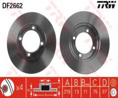 Trw df2662 tarcza hamulcowa kia pride 91-01, kia pride (da), mazda 121 i (da)