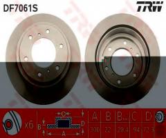 Trw df7061s tarcza hamulcowa mitsubishi pajero 00- tył