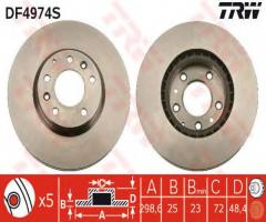 Trw df4974s tarcza hamulcowa mazda 6 07-, mazda 6 hatchback (gh)