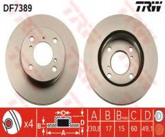 Trw df7389 tarcza hamulcowa suzuki wagor r+ 98-00, suzuki wagon r+ (em)