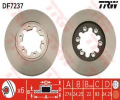 Trw df7237 tarcza hamulcowa mazda b-seria 98-, ford ranger (er, eq), mazda b-serie (un)