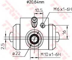 Trw bwf145a cylinderek hamulcowy skoda octavia 96 -, audi 100 (44, 44q, c3), seat inca (6k9)