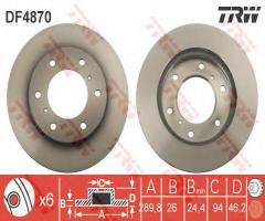 Trw df4870 tarcza hamulcowa mitsubishi pajero 00 -