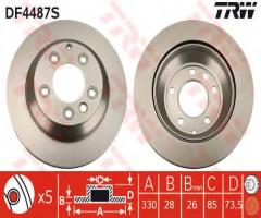 Trw df4487s tarcza hamulcowa vw touareg 02-tył, audi q7 (4l), porsche cayenne, vw touareg (7p5)