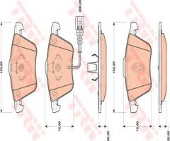 Trw gdb1809 klocki hamulcowe audi tt 06- z czuj., audi a3 (8p1), vw golf vi (5k1)