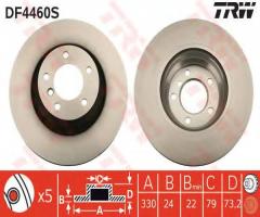 Trw df4460s tarcza hamulcowa bmw 3 e90 05-wen, bmw 3 (e91) touring 