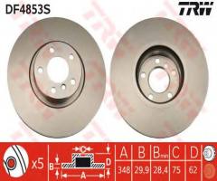 Trw df4853s tarcza hamulcowa bmw x5 e70 07 -, bmw x5 (e70)
