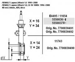 Monroe 11743 amortyzator renault p, renault laguna i (b56_, 556_)
