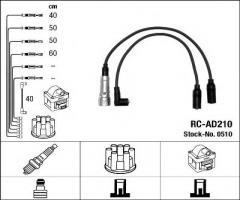 Ngk rc-ad210 przewody wysokiego napięcia komplet  audi rc-ad210, audi 80 (81, 85, b2)