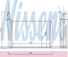 Nissens 70016 nagrzewnica alfa-romeo, alfa romeo 166 (936), lancia kappa (838a)